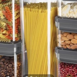 Airtight Food Storage Container Set - Black and Clear